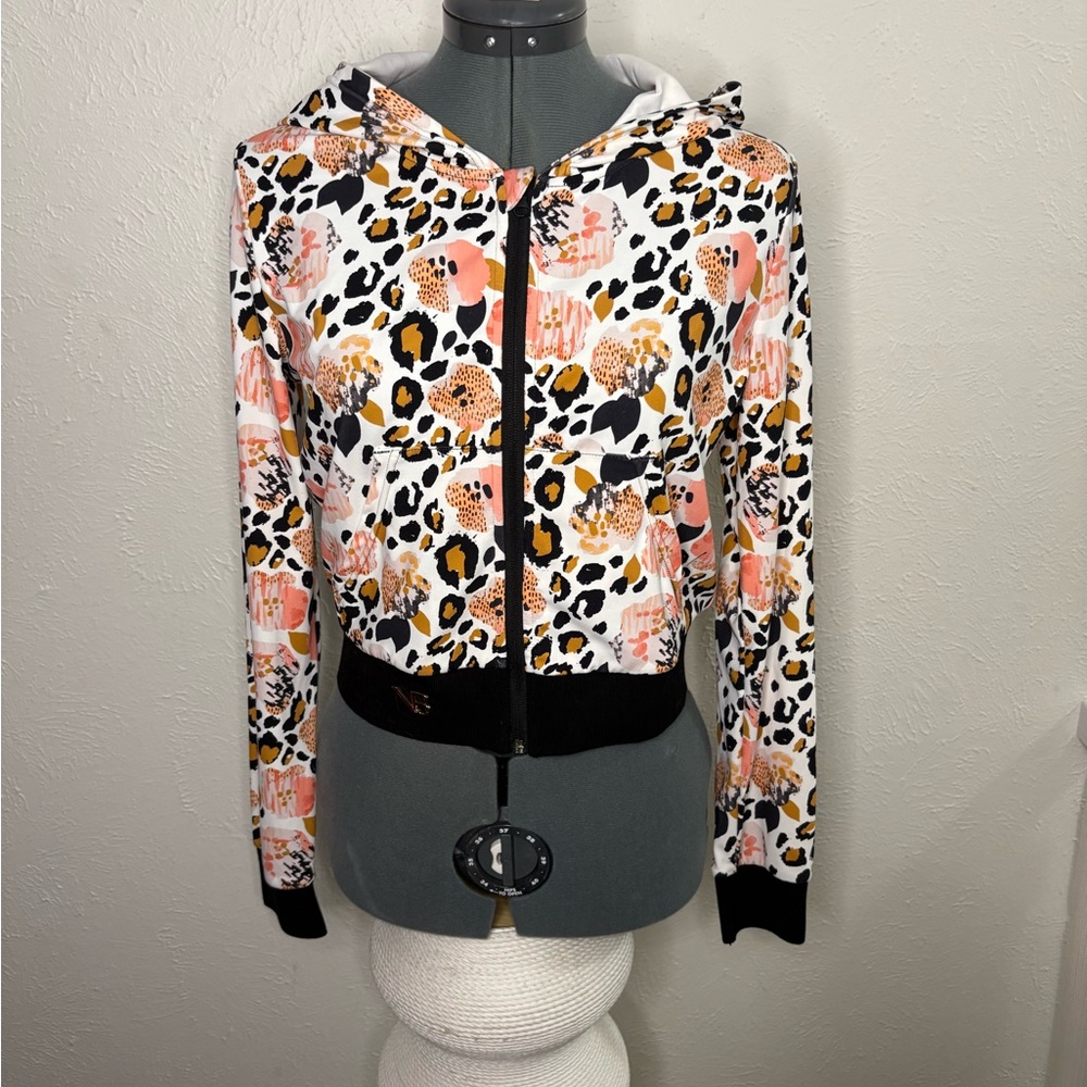 Leopard Print Zip-Up Hoodie